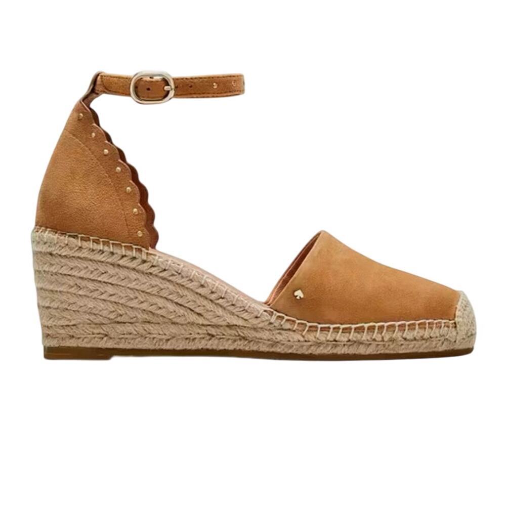 Kate Spade Paloma Wedge Espadrille Sandals Ankle Strap Camel Brown Size 8.5